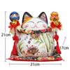 8.2inch Ceramic Lucky Cat Maneki Neko Fortune Cat Feng Shui Crafts Money Box Home Decor view 2