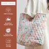 Maison d' Hermine Shopping Bags Cotton Quilted Tote Bag with Zipper Pockets & Small Pouch Reusable Shoulder Bag for Gifts Beach Travel Perfect for Easter Gifts Men Women (Blossoms in Spring) view 4