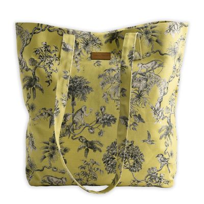 Maison d' Hermine Tote Bag 100% Cotton Canvas Reusable Shoulder Grocery Bag for Work Beach Travel Shopping Lunch Perfect for Mothers Day Gifts Men Women - Bonobo - Yellow