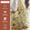 Maison d' Hermine Shopping Bags Cotton Quilted Tote Bag with Zipper Pockets & Small Pouch Reusable Shoulder Grocery Bag Gifts Beach Travel Perfect for Easter Gifts Men Women (Bonobo - Yellow) view 2