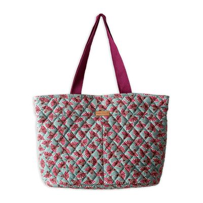 Maison d' Hermine Shopping Bags Cotton Quilted Tote Bag with Zipper Pockets & Small Pouch Reusable Shoulder Grocery Bag Gifts Beach Travel Perfect for Easter Gifts Men Women (Bamako - Bakary)
