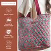 Maison d' Hermine Shopping Bags Cotton Quilted Tote Bag with Zipper Pockets & Small Pouch Reusable Shoulder Grocery Bag Gifts Beach Travel Perfect for Easter Gifts Men Women (Bamako - Bakary) view 3