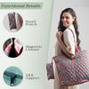 Maison d' Hermine Shopping Bags Cotton Quilted Tote Bag with Zipper Pockets & Small Pouch Reusable Shoulder Grocery Bag Gifts Beach Travel Perfect for Easter Gifts Men Women (Bamako - Bakary) view 4