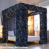 AIKASY King Size Stainless Steel Bed Canopy Frame Posts with Four Corner Brackets, Fits Metal & Wood Beds, Silver view 2