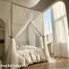 AIKASY King Size Stainless Steel Bed Canopy Frame Posts with Four Corner Brackets, Fits Metal & Wood Beds, Silver view 4