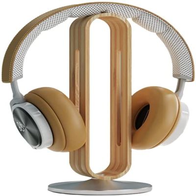 Pkfinrd Headphone Stand Holder, U-Shaped Arc Design, Aluminum Alloy Base, Desk Earphone Stand Compatible with On-Ear Headphones (Color : Silver)