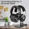 Pkfinrd Headphone Stand, Walnut Wood Headset Stand, Support Dual Headphones Suspension & Aluminum Alloy Support Rod Hanger, Dual Headphones Stand,Headset Holder view 2