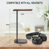 Pkfinrd Headphone Stand, Walnut Wood Headset Stand, Support Dual Headphones Suspension & Aluminum Alloy Support Rod Hanger, Dual Headphones Stand,Headset Holder view 3