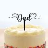 Happy Father's Day Cake Topper Acrylic Black Cake Topper Dad Love Heart Father's Day Cake Decor Father Day Gift Father's Day Birthday Cake Decoration Dad Party Supplies view 1