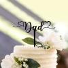 Happy Father's Day Cake Topper Acrylic Black Cake Topper Dad Love Heart Father's Day Cake Decor Father Day Gift Father's Day Birthday Cake Decoration Dad Party Supplies view 3