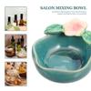 Healifty Ceramic Essential Oil Dish 3.54X2.95X1.37 Inches Spa Aroma Tray for Aromatherapy and Facial Mixing Bowl Use view 4