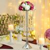 Set of 10pcs Silver Crystal Centerpieces Tall Metal Flower Arrangement Vase for Wedding Party Dinner Event Hotel Home Decor view 3