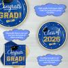 2026 Graduation Party Supplies Tableware Set - 200 Pcs Blue Gold Graduation Plates and Napkins Class of 2026 Disposable Dinnerware for College High School Congrats Grad Party Favors, Serve 50 view 2