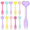 GET FRESH 30 Forks for Kids - Fruit Picks, Bento Box Picks, Reusable Mini Toothpick Sticks, Heart Dessert Forks for Children Party and Lunch Box view 1