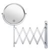 Welllink 7Inch Wall Mounted Double Sided Mirror, Accordion Makeup Mirror with 1X/7X Magnification, Chrome Finish, High-Definition Glass, Space Saving Screw Mount view 1