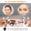 Welllink 7Inch Wall Mounted Double Sided Mirror, Accordion Makeup Mirror with 1X/7X Magnification, Chrome Finish, High-Definition Glass, Space Saving Screw Mount view 4