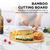 COOK WITH COLOR Bamboo Cutting Board - Kitchen Cutting Board - Strong Heavy Duty Bamboo Chopping Boards for Kitchen, Single Rounded view 3