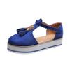 Riyueyi Women's Straps Platform Wedges Sandals Tassel Suede Fashion T-Strap Wedge Sandals Ladies 2022 Fringe Trendy Sneakers Fringe Dressy Shoes,Blue,US5/EU36 view 1