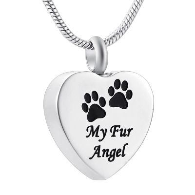 LiHiFG Pet Ashes Memorial Pendant Stainless Steel Cremation Keepsake Memorial Urn Necklace - Memorial Ash Keepsake