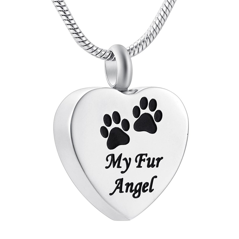 LiHiFG Pet Ashes Memorial Pendant Stainless Steel Cremation Keepsake Memorial Urn Necklace - Memorial Ash Keepsake
