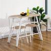 VERYKE 3 Piece Dining Set Kitchen Table Set Wooden Breakfast Table Compact Table Set with White Metal Frame and Space Saving Shelf Design for Small Space, Dining Room, Apartment, Pub(Oak) view 1
