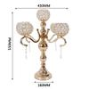 22"/55CM Gold Centerpiece Candelabra Glass Crystals Candel Holder Tall,5 Arms Gold Crystals Candelabra Home Holiday Decorative Centerpiece for Wedding/Home/Event/Christmas Party Decoration view 3