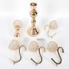 22"/55CM Gold Centerpiece Candelabra Glass Crystals Candel Holder Tall,5 Arms Gold Crystals Candelabra Home Holiday Decorative Centerpiece for Wedding/Home/Event/Christmas Party Decoration view 4