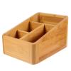 Angoily Wood Organizer Box Wood Compact Storage Organizer Bin Bathroom Countertop Storage Bin 4 Compartment Basket for Kitchen Cabinet view 1
