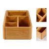 Angoily Wood Organizer Box Wood Compact Storage Organizer Bin Bathroom Countertop Storage Bin 4 Compartment Basket for Kitchen Cabinet view 2