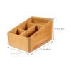 Angoily Wood Organizer Box Wood Compact Storage Organizer Bin Bathroom Countertop Storage Bin 4 Compartment Basket for Kitchen Cabinet view 4