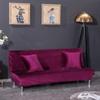 SFYZ HOME Velvet Armless Futon Slipcover,Stretch Silver Fox futon Cover, Modern Solid Color Sofa Bed Cover for for Futon Folding Bed Sofa (Purple,M-61-72.8in/155-185cm) view 1