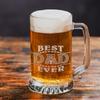 Best Dad Ever Etched on 25 oz Beer Mug Glass Unique New Dad Birthday Gift Idea for Dads, Fathers Day, Men, Him, Husband view 4