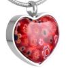 CCZUL Stainless Steel Murano Glass Flower Love Heart Urn Pendant Memorial Necklace Cremation Jewelry view 1