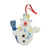 Polmedia Polish Pottery Snowman Ornament UNIKAT - Vintage Snow Fall Pattern Handmade in Boleslawiec Poland by Ceramika Artystyczna + Certificate of Authenticity view 2