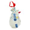 Polmedia Polish Pottery Snowman Ornament UNIKAT - Vintage Snow Fall Pattern Handmade in Boleslawiec Poland by Ceramika Artystyczna + Certificate of Authenticity view 3