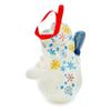 Polmedia Polish Pottery Snowman Ornament UNIKAT - Vintage Snow Fall Pattern Handmade in Boleslawiec Poland by Ceramika Artystyczna + Certificate of Authenticity view 4