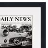 12x22 Matted Newspaper Frame - Black Wood - Acid Free Matting and UV Resistant Acrylic to Protect Your Newspaper from Yellowing Over Time - Made to Display Newspapers 12x22 Inches or 17x27 w/o the Mat view 3
