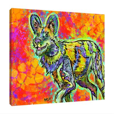 Jaxson Rea "African Painted Dog Gallery Wrapped Canvas by Morgan Richardson, 32" x 24"