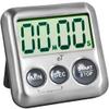 Elegant Digital Kitchen Timer Stainless Steel - Strong Magnetic Back - Kickstand - Loud Alarm - Large Display - Auto Memory - Auto Shut-Off (Charcoal 6-Pack) view 2