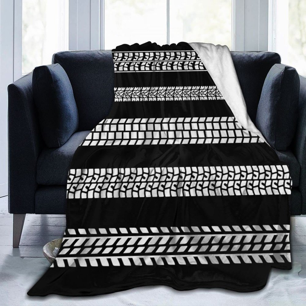 Automobile Wheels Tire Tracks Fleece Blanket Bed Linen Sofa Blankets Throw Size 50"X40" for Yoga Mats Pillow Case
