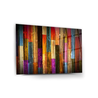 DEKADRON Glass Wall Art Colourful Wood Themed Wall Decor Home Living Room Entryway Bedroom Decoration Vivid Color, UV Printed Durable and Tempered Glass with Size Options ((45x65cm) 18x26 Inches)