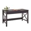 ClosetMaid 3955 X-Frame Design Writing Desk or Console Table with Drawers, Black Walnut Wood view 1