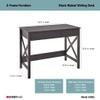 ClosetMaid 3955 X-Frame Design Writing Desk or Console Table with Drawers, Black Walnut Wood view 3