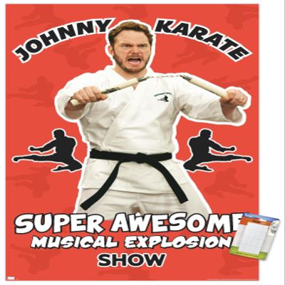 Trends International Parks and Recreation - Johnny Karate Wall Poster, 14.725" x 22.375", Premium Poster & Mount Bundle