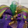 Luxury Handmade Mardi Gras Deco Mesh Wreath  Jester Mask Front Door Decor, 24" or 28" view 4