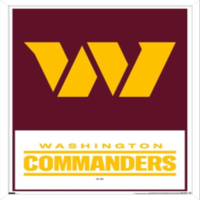 Trends International NFL Washington Commanders - Logo 22 Wall Poster, 22.375" x 34", White Framed Version