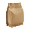 50 Pieces 4 Ounce Kraft Paper Stand Up Coffee Bag/Flat Bottom Pouch with Air Release Valve and Reusable Side Zipper. (50pcs, lb/4oz/100gram) view 1