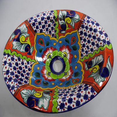 13" X 10" TALAVERA SINK drop in or undermount mexican bathroom handmade ceramic