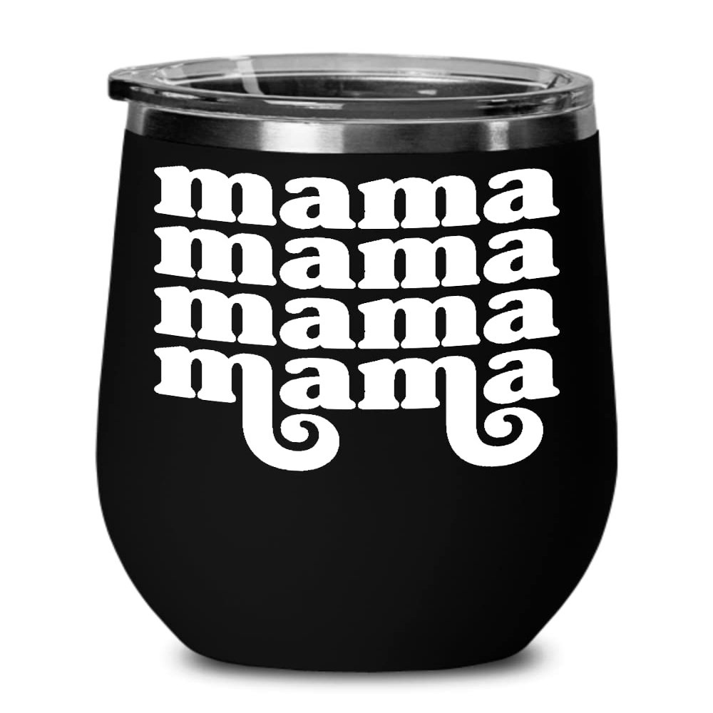Mom Retro Insulated Wine Tumbler 12oz Travel Cup Funny Coworker Gifts