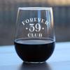 Bevvee Forever 39 Club - Stemless Wine Glass 40th Birthday Gifts for Women & Men Turning 40 - Bday Party Decor - Large 17 Oz Glasses view 2